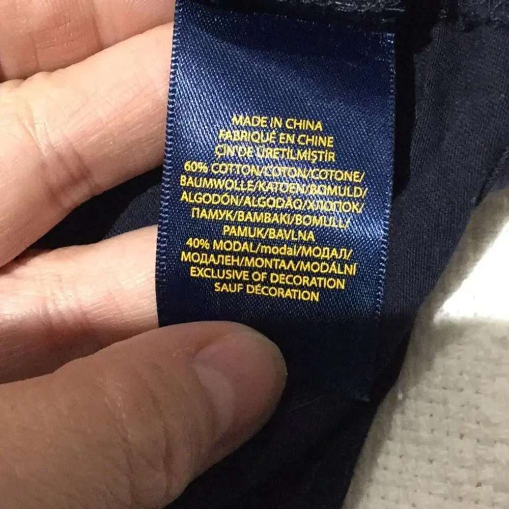 Ralph Lauren navy knit 1/2 button down blouse 2T